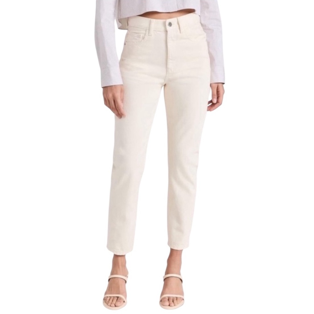 ANTHRO EDWIN HIGH RISE IVORY WHITE ANDERSON ANKLE CROP BAGGY BARREL Jean PANT 25
